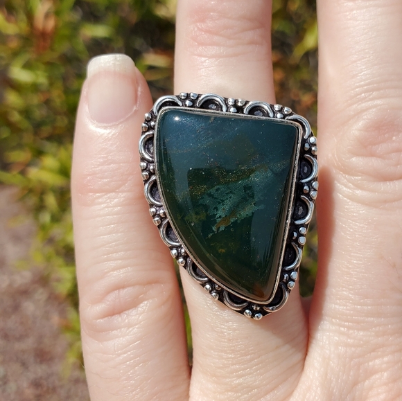 New Bloodstone 925 Silver Ring. - Picture 7 of 10